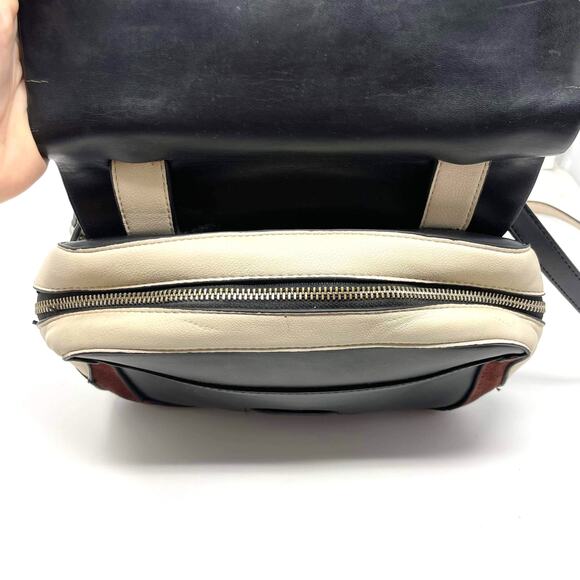 ZARA Red Black White Leather Colorblock Crossbody Handbag - Picture 5 of 14